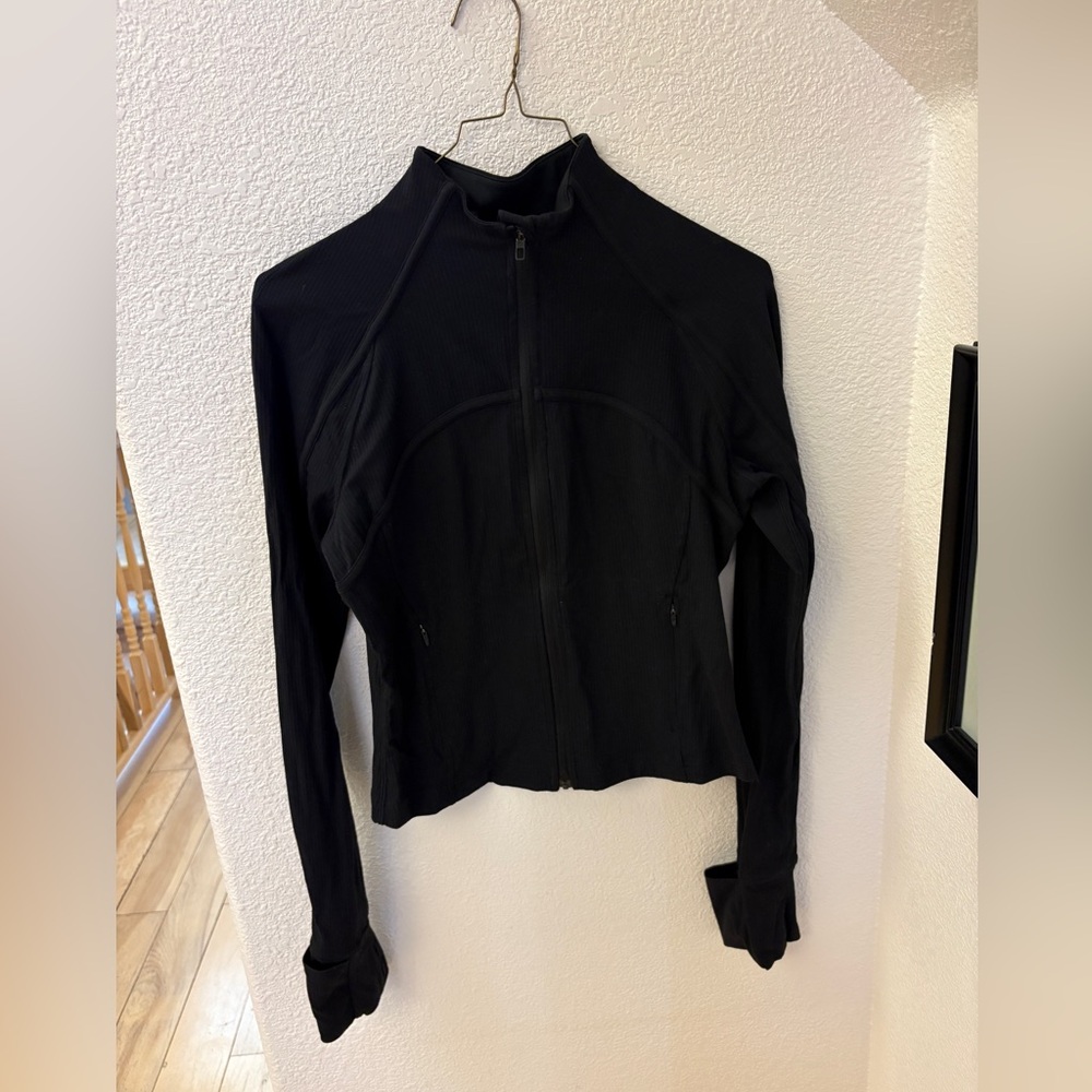 Lululemon Black Nulu Ribbed Cropped Define Jacket, 8
